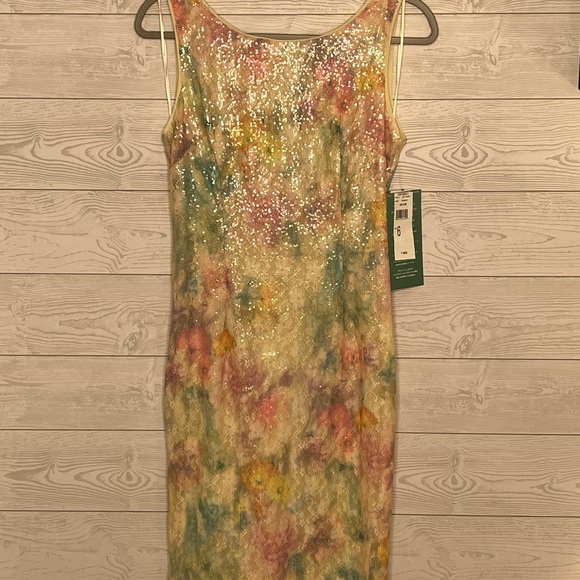 Studio One New York Sequined Pastel Multicolored Spring/Easter Dress - Picture 3 of 6